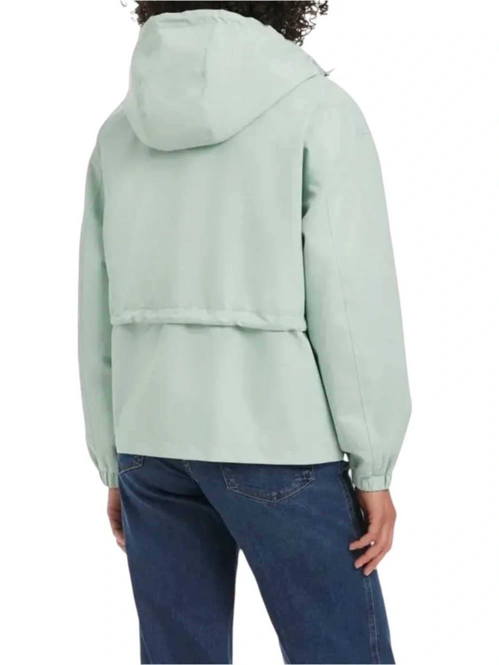 KATE SPADE NEW YORK Crop Hooded Rain Jacket - Frosted Aqua Size L